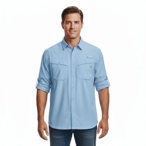Under Armour Blue Tide Chaser Fishing Shirt Men's Large